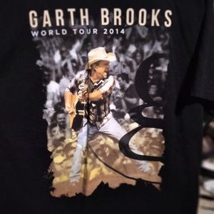Hanes Men Shirt Black Short Sleeve Pullover Garth Brooks 2014 Tour Music Size L